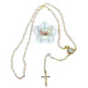 rosario flor rosa y dorado – (con broche)