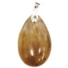 gold rutilated quartz - pendant