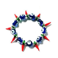 pulsera ojo de pavo - pimientos