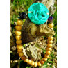 SANDALWOOD BRACELET - Tara TURQUOISE AND Amethyst