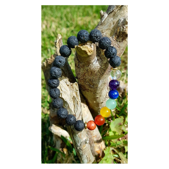 Pulsera volcánica de los 7 chakras