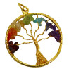 Tree of Life Pendant - Golden Chakras