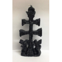 BLACK CARAVACA CROSS CANDLE - LARGE