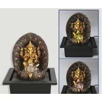 Golden Ganesha Fountain with Ball - Resin