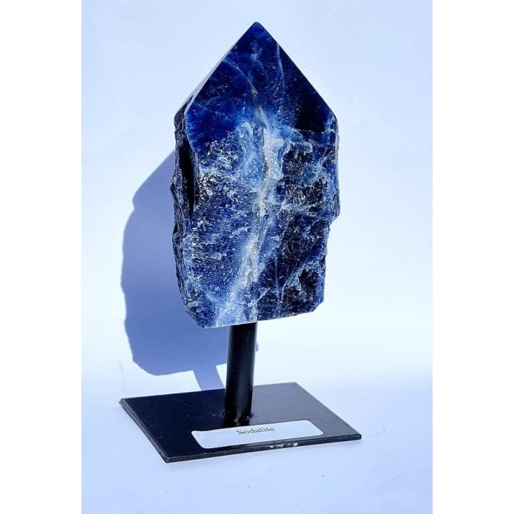 Sodalite Punta - Base Metallica 14cm (A)