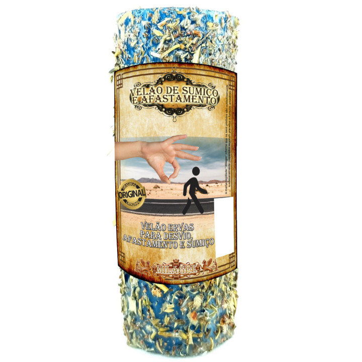 Große Kerze für Verschwinden und Abwehr - Kräuterkerze