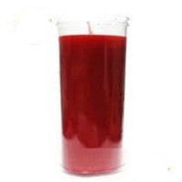 vela copo plástico vermelha