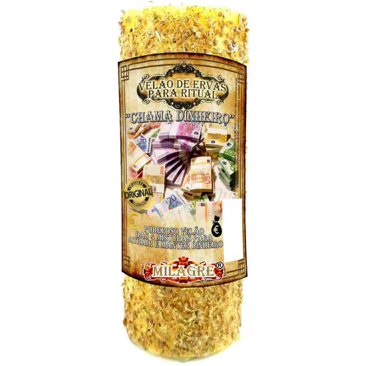 Gros Bougie Appel à l'Argent - bougie aux herbes