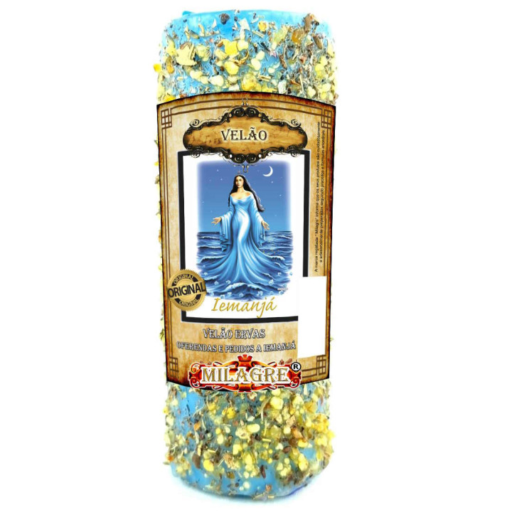 Gros cierge d'Iemanja - cierge aux herbes