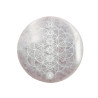 Placa Energética de Selenite - Flor da Vida & Chakras 14cm