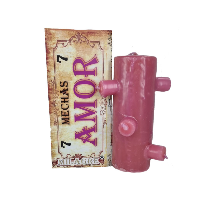 velone 7 fiamme rosa – amore - candela