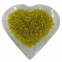 Cuentas Amarillas Translúcidas 220g | Interior Plateado para Trabajos Espirituales