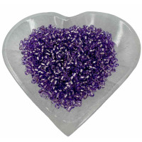 Cuentas Moradas Translúcidas 220g | Interior Plateado para Trabajos Espirituales