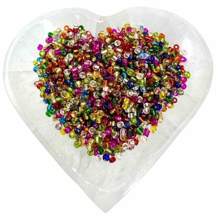 Cuentas Translúcidas de Colores 220g | Interior Plateado para Trabajos Espirituales